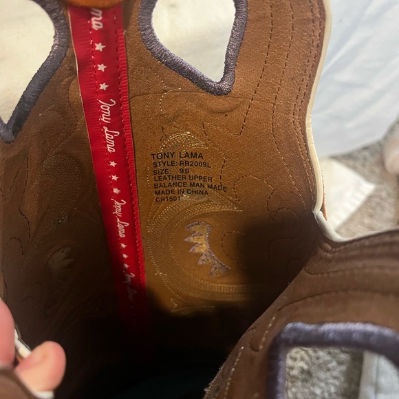 Tony Lama Women's Heeled Boots - Brown and Orange - Picture 2 of 7